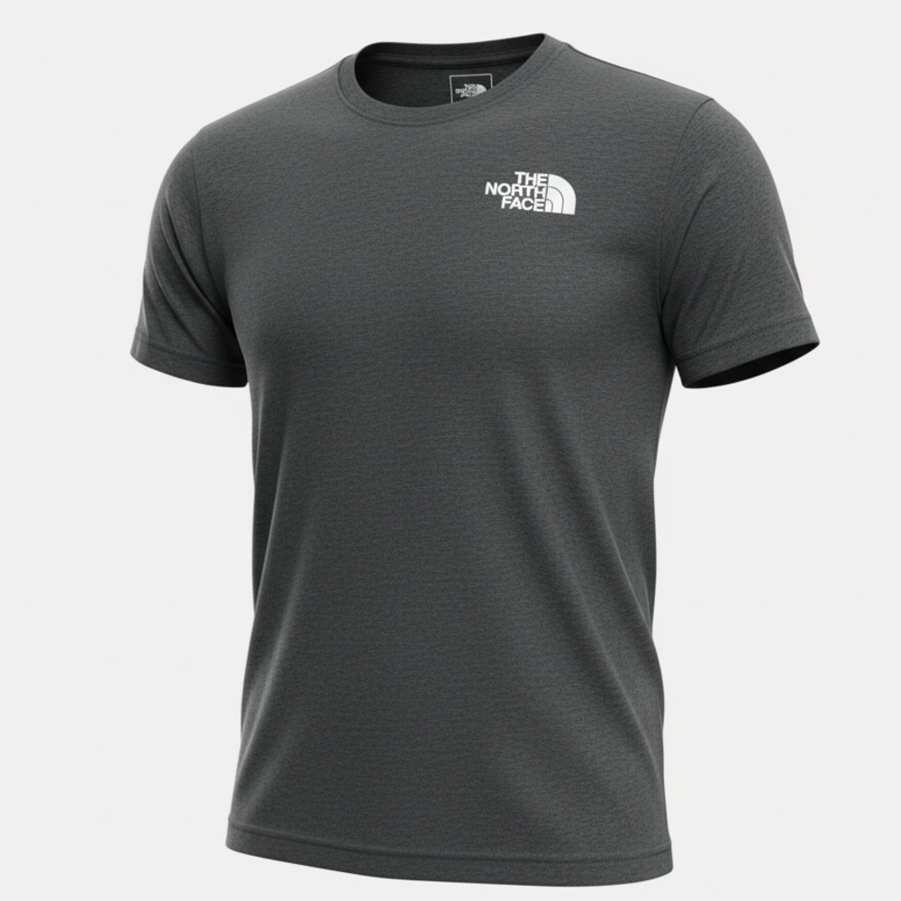 The North Face Gray Cotton Blend Short Sleeve Tee Shirt Mena size Small